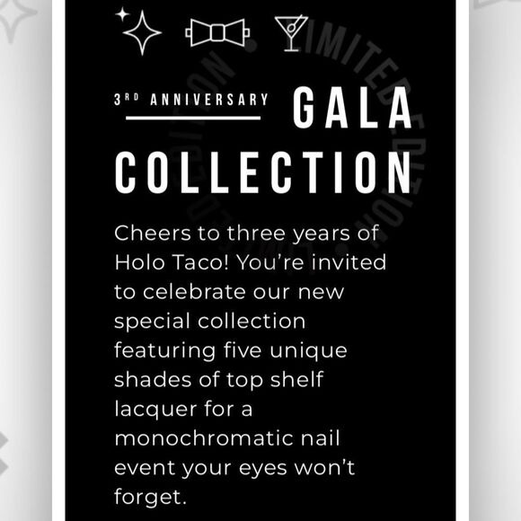 HOLO TACO 3RD ANNIVERSARY GALA COLLECTION: 4 nail polish and 1 topper - Picture 9 of 12